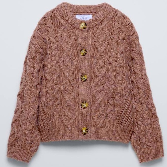 Zara Other - ZARA Girls Cable Knit Cardigan